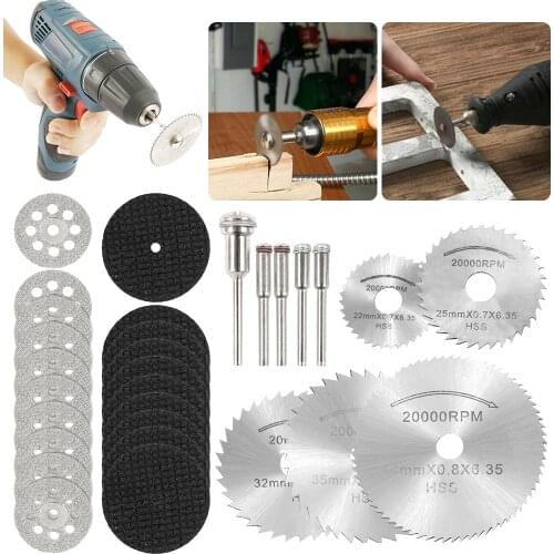 30pcs Diamond Cutting Discs Metal Circular Saw Blade Set High Speed Steel Cutting Grinding Plate Woodworking Tool Cut-Off Wheel