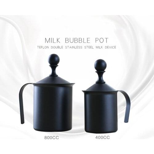 400/800cc Cappuccino Japanese Double Layer Stainless Steel Manual Milk Device
