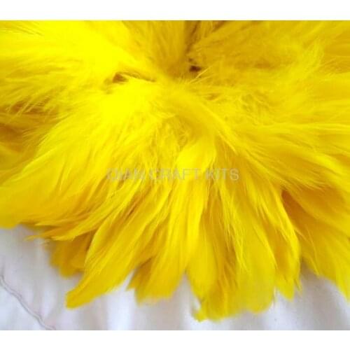 400pcs set Sunny yellow Goose Feathers Rooster Schlappen Feathers Bulk Supply Craft Design Hair wholesale free shipping