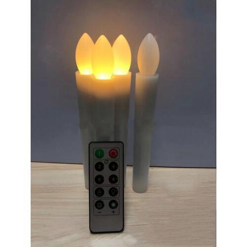 50Pcs Flameless Led Taper candle 10key remote 2/4/6/8H timer controller candlestick Wedding Church home Window decor-17.5cm(H)