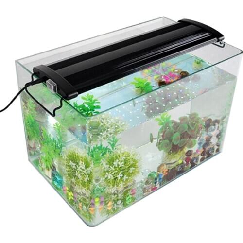 Aquarium Light Ultra Thin Dual Aquarium Fish Tank Lighting Effects Adjustable Bracket for Fish Plant Growth