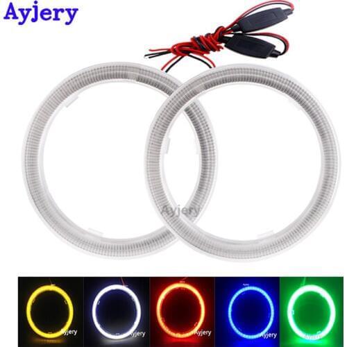 AYJERY 1Pair Car Cob Angel Eyes Halo Ring Lights Led Day Light For Car Auto Moto Moped Scooter Motorcycle 12V 24V DC 60mm-120mm