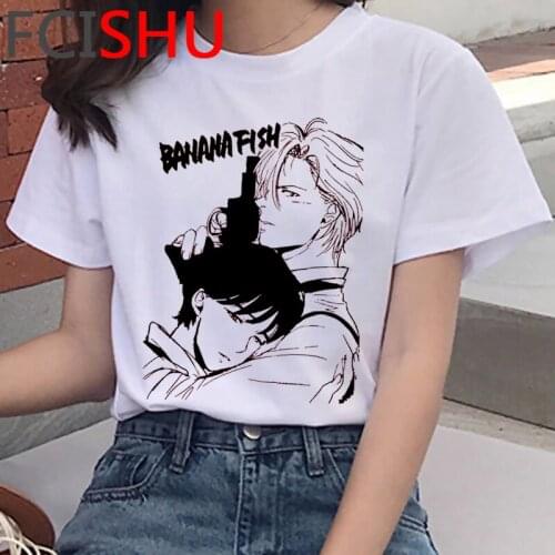 Banana Fish summer top clothes men aesthetic casual kawaii graphic tees top tees harajuku kawaii white t shirt