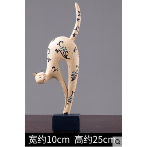 Lotus color Fortune Cat ornaments home furnishings creative European TV cabinet crafts cat Home decoration soft