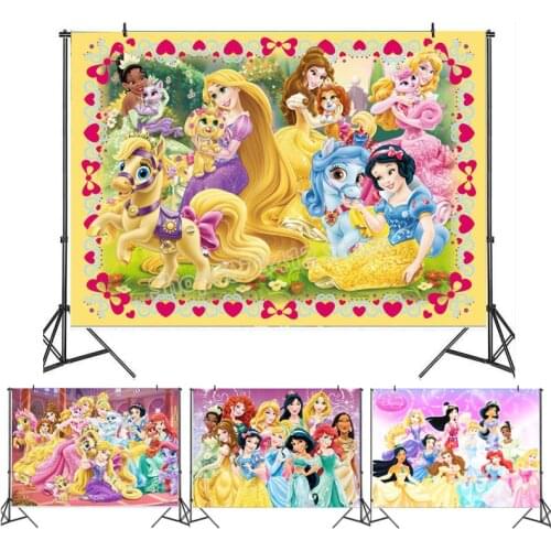 Princess Backdrop Snow White Birthday Party Decorations Children Adult Photo Background Room Wall Decor Beaty Disney Series Gift