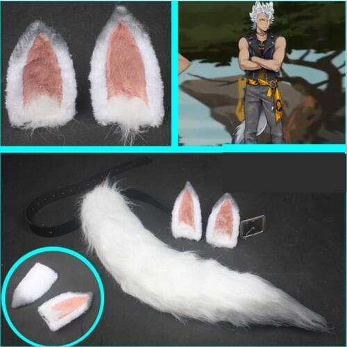 Game Twisted-Wonderland Jack Howl Ears Tail Cosplay Accessory Prop Headwear Hair Pin Handmade