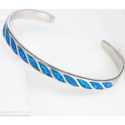 JZB0158 Dazzling Blue Opal Bangles Top Quality Jewelry For Men & Women Lovers Gifts