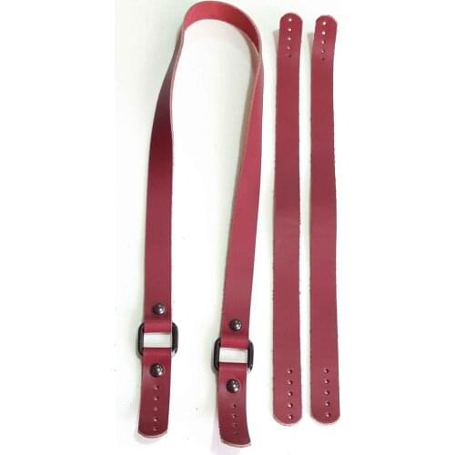 Real leather red grips