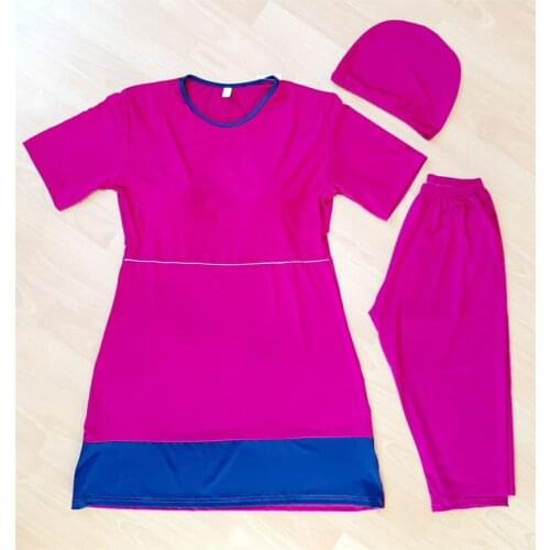 Half Sleeve Lycra Micro Fabric Hijab Swimwear Turkish' Muslim Swimsuit Burkinis Modest Clothing Islamic Long Sleeves Hijab Full Co