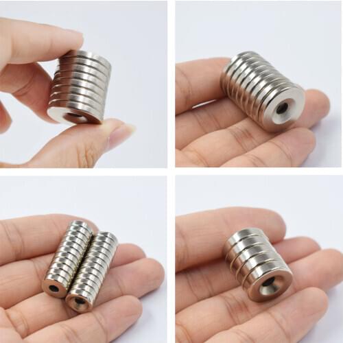 Magnet with hole Neodymium Magnet Rare Earth small Strong Round permanent fridge Electromagnet NdFeB nickle magnetic