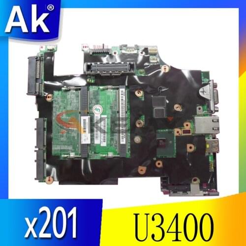 Akemy FRU 75Y4901 Laptop Main board For Lenovo Thinkpad x201 motherboard Intel U3400 cpu onboard DDR3