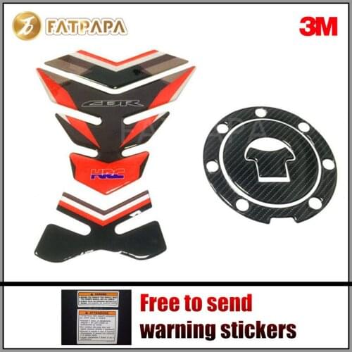 Motorcycle Carbon Fiber 3D Adhesive Tank Pad Protective Decal Stickers Fit For Honda CBR1000RR FireBlade HRC CBR600RR F5