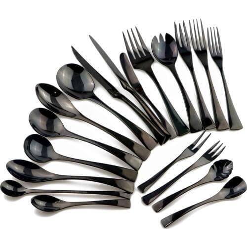 All Styles 1-Piece Black Cutlery Set 18/10 Stainless Steel Western Food Tableware Sets Steak Butter Knife Fork Spoon Dinnerware