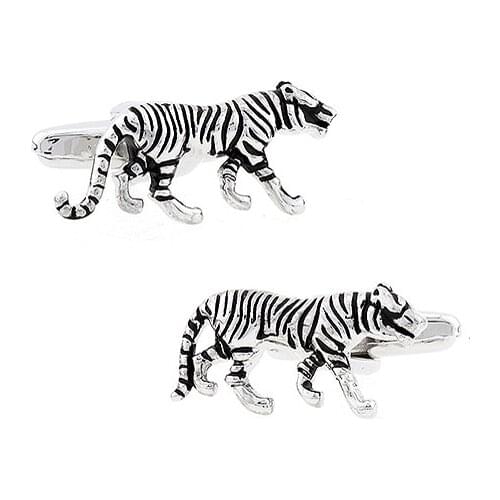 New Arrival Animal Cuff Links Black Color Tiger Design Quality Brass Material Mens Novelty Cufflinks Free Shipping