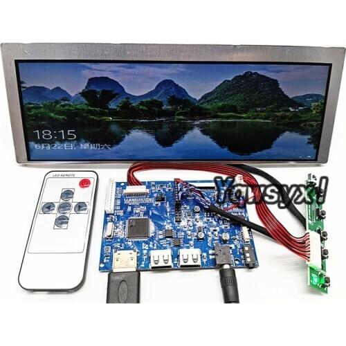 Original 9.1 inch TFT LCD Screen LQ091B1LW01 822X260 2USB+1HDMI Audio Ultra Wide Bar LCD Display Controller driver Board