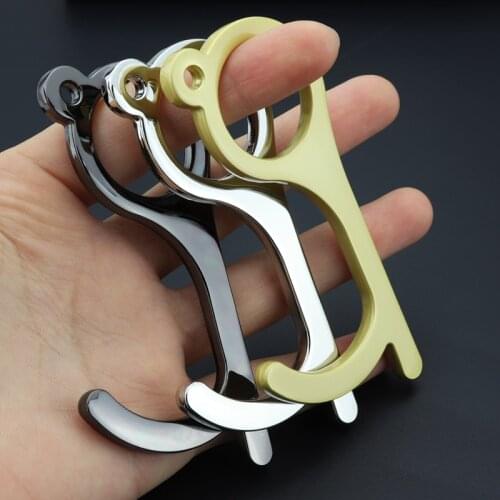 Portable Door Handles Contactless Safety Door Opener Safety Protection NO Touch Brass Key Opener Kits Safety Door Opener