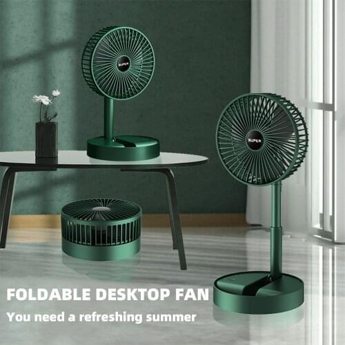 Portable Foldable Desktop Fan USB Rechargeable 2000mAh Desk Standing Fan Air Summer Cooler Low Noise Fan Use for Home office