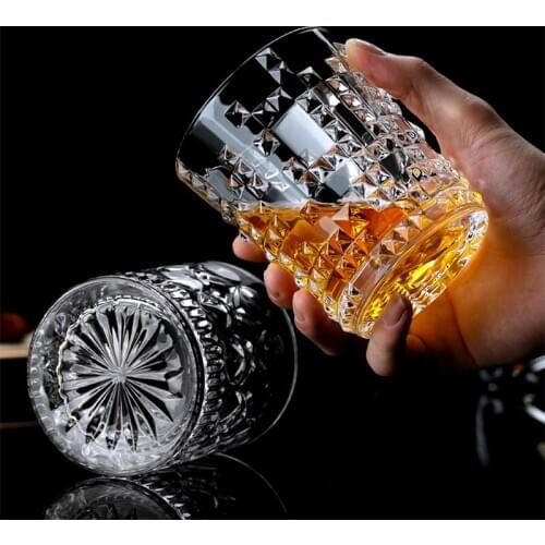 Transparent Crystal Whiskey Glass Cup For Whiskey Wine Beer Vodka Bar Club Beer Wine Glass Carving Wedding Party Gift 135-350ML