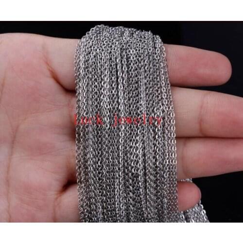 Retail Lot Women 8meter in bulk strong 1.5mm/2mm/2.4mm/3mm Oval Link Chain Stainless Steel Jewelry Finding Chain DIY Marking