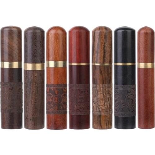 DIY Sewing Needles Holder Storage Wooden Needle Case Carving Pattern Tube Leather Knitting Embroidery Mending Needles Container