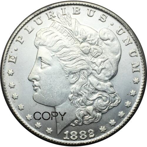 Untied States 1882 Cupronickel Silver Plated Morgan One Dollar Copy Coins