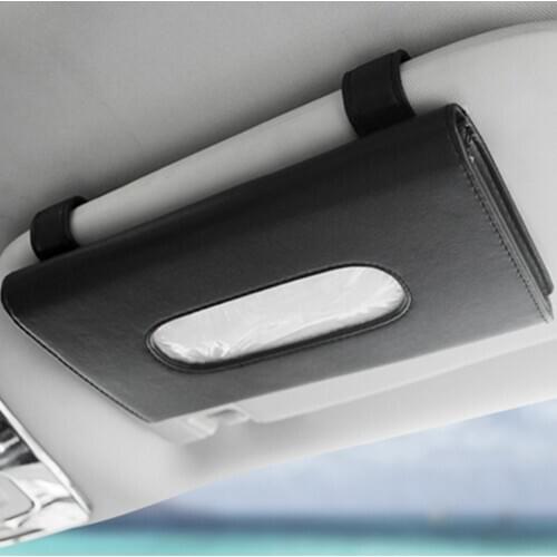 Universal Car Tissue Box Holder Sun Visor Hanging Paper Towel Case Seat Back Paper Storage Organizer