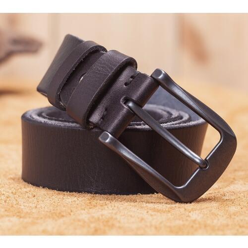 VAMOS KATOAL Mens designers new first layer cow leather fashion belt alloy retro style pin buckle high quality cowhide belts