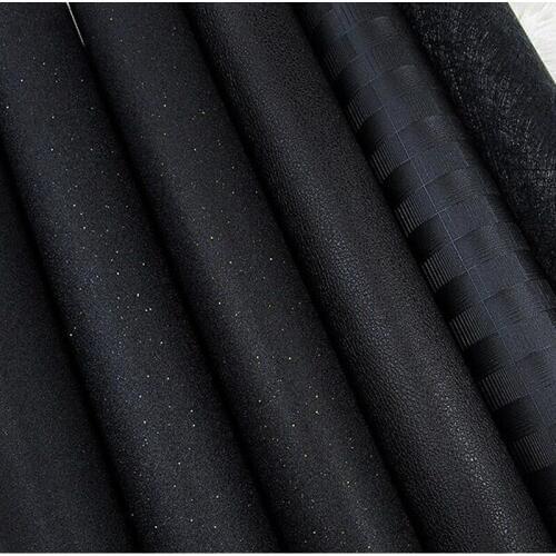 Silk Black Matte Waterproof Wallpaper Pure Black Flash Personality Clothing Store Leather Grain Latticetexture Papel De Parede
