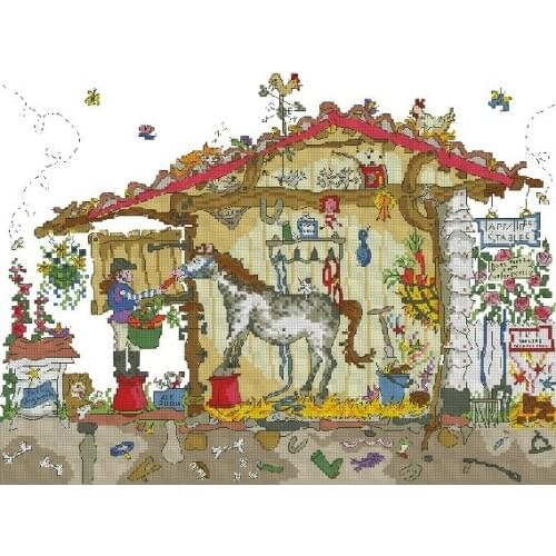Top Quality lovely counted cross stitch kit bothy threads Cut Thru' Stable Barn House House
