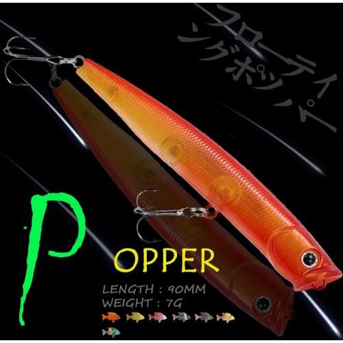 WALK FISH New Fishing Lure Floating Popper 90mm 7g 3D Eyes Artificial Bait Wobbler Swimbait Treble Hook Minnow pesca Fishing