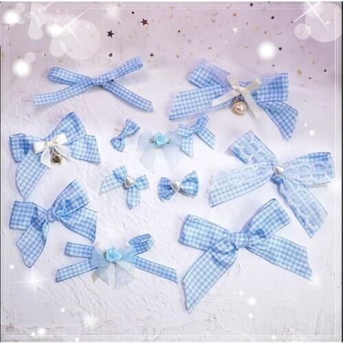 Sweet Girl Classic Plaid Bowknot Hair clip Lolita Womens Kawaii Hair Pin Headwear Cosplay Side clip B964