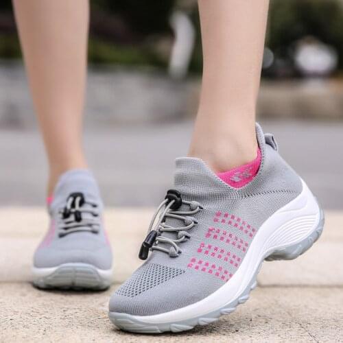 New 2021 Autumn Women Flat Platform Sneakers for Women Breathable Mesh Sneakers Shoes Spring Ladies Laces for Sock Sneakers