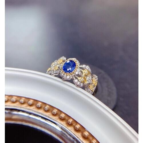 2021 blue sapphire gemstone ring for women jewelry natural gem supply certificate real 925 silver engagement ring summer gift