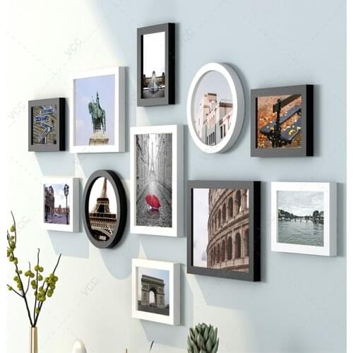 11Pcs/Set Natural Wood Picture Frames Wall Decor,Photo Frame Wall With Plexiglass Classic Wooden Frame For Wall Hanging
