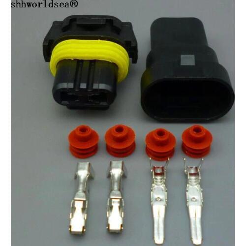 Shhworldsea 2sets 2 pin 9005 HB3 Female Male car Wire Connectors For HID Plug Socket Adaptor Joint Head HB3
