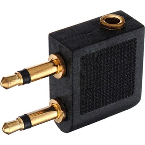 2pcs/lots 3.5mm Jack Audio Adapter Airline Airplane Travel Traveling Earphone Headphone Headset Jack Adapter