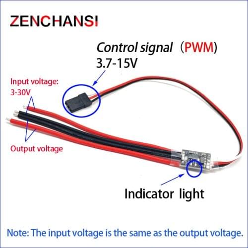3.7-15VPWM 17AElectronic Switch 3-30VInput and Output for RC FPV Models Airplane Led Light Controller Engine Switch Interruptor