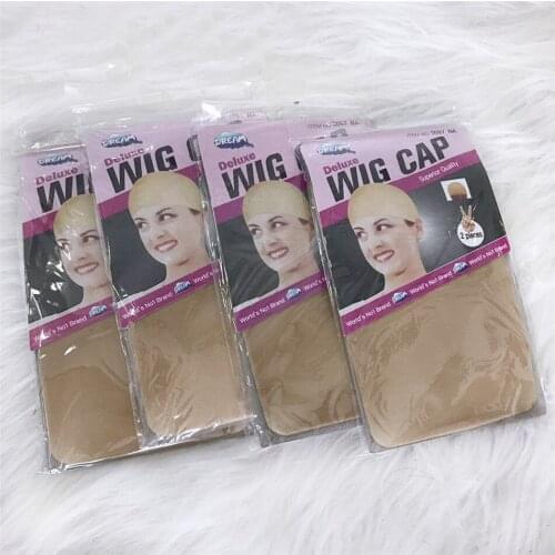 4 Pieces 2 Bag Stretch Mesh Wig Cap for Making Wigs Free Size 4 Pieces/Set Wig Cap Hair net for Weave Hairnets Wig Nets