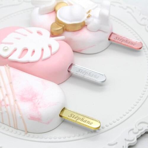 50*Personalized Name Acrylic Cake Sticks, Custom Popsicle Sticks, Birthday, Wedding, Baby Shower, Baking Decoration Accessories