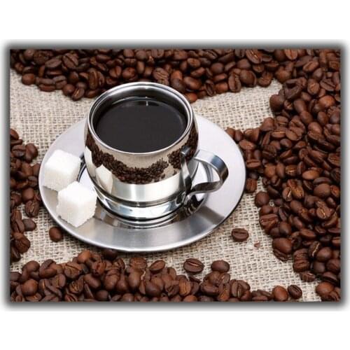 Diy Diamond Painting Cross Stitch Sugar & Coffee Needlework Diamond Embroidery Full Square Mosaic Home Decoration Resin Stickers