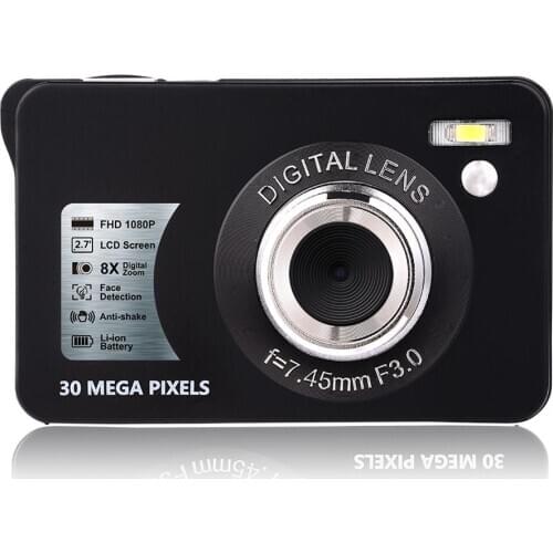 Fast Shipping! 2.7'' Mini Digital Camera 30MP TFT LCD Display 8x Zoom Anti Shake Video Camcorder HD 1080P Self-time Photo Camera