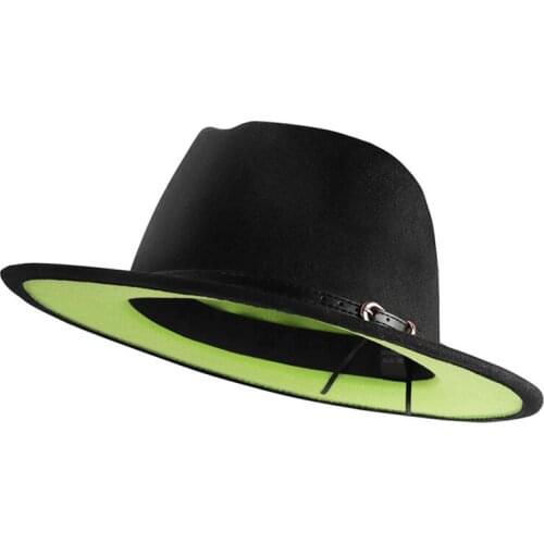 Black + green new color shallow fedora hat bucket hat baseball cap ladies summer bucket hat male кепкаженская