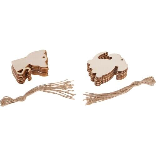 20Pcs Blank Wooden Cat Dog Shapes Ornaments Unfinished Wood Cutouts for Party Favors Crafts DIY Decorations