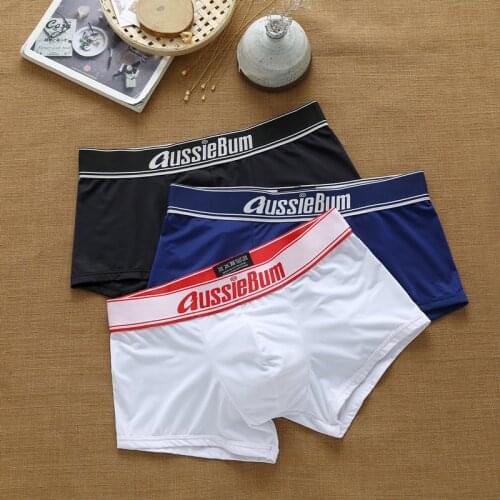 Mens boxer underwear with milk silk low waist elastic three-dimensional bag, fit and comfortable au4-m235