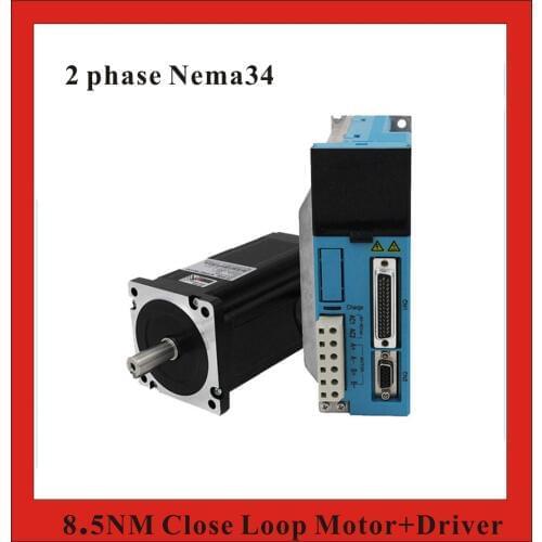 2 phase 8.5N.m Closed Loop Stepper Servo Motor Driver Kit 86J18118EC-1000+2HSS858H CNC Machine Motor Driver
