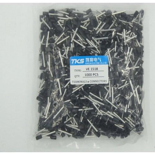 E1518 16 AWG 1.5mm2 bootlace Ferrules for wire Tubular terminal connectors RED