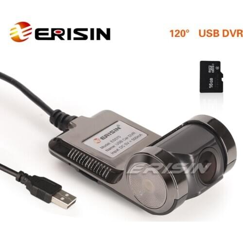 Erisin ES570K Pure 4 Glass Lens Super Starlight Night Vision HD USB Camera with 16GB TF Card for Android Car Radios