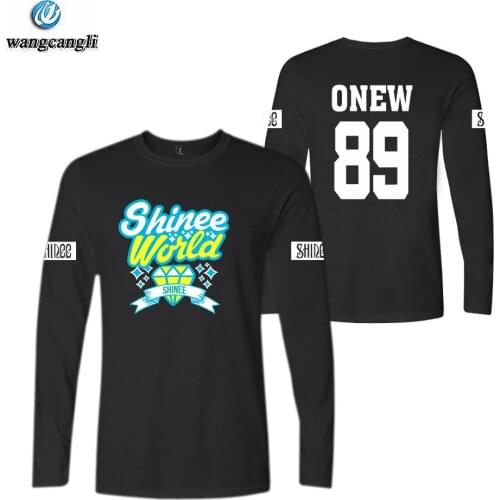 Kpop SHINee world album poet artist same printing o neck long sleeve tshirt t shirt summer unisex remember of jonghyun t-shirt