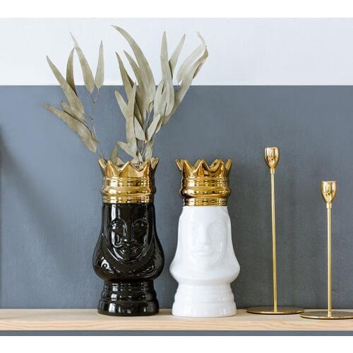 Ceramic Vase European Style Creative Design King Vase Hotel Living Room Wine Cabinet Decoration Ornaments