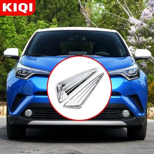 KIQI 2Pcs/Set ABS Chrome Front Fog Light Decoration Sequins Fog Lamps Cover Trim for Toyota C-HR CHR C HR 2016-2020